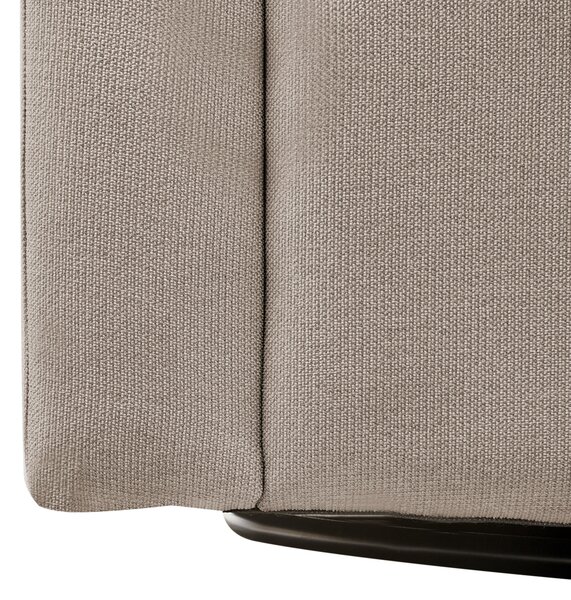 Otočné kreslo sivobéžové polyester látkové čalúnenie vodoodpudivá tkanina retro minimalistický štýl obývacia izba