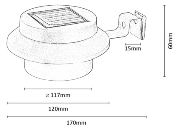 Rabalux MONTORO LED solárna lampa 77205, set 2ks