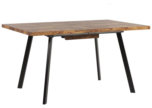 Jedálenský stôl svetlé drevo čierna MDF železo 140/180 x 90 cm pre 6 osôb rozkladací moderný tradičný štýl kuchyňa jedáleň