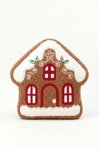 Vianočný vankúš GINGER HOUSE hnedý