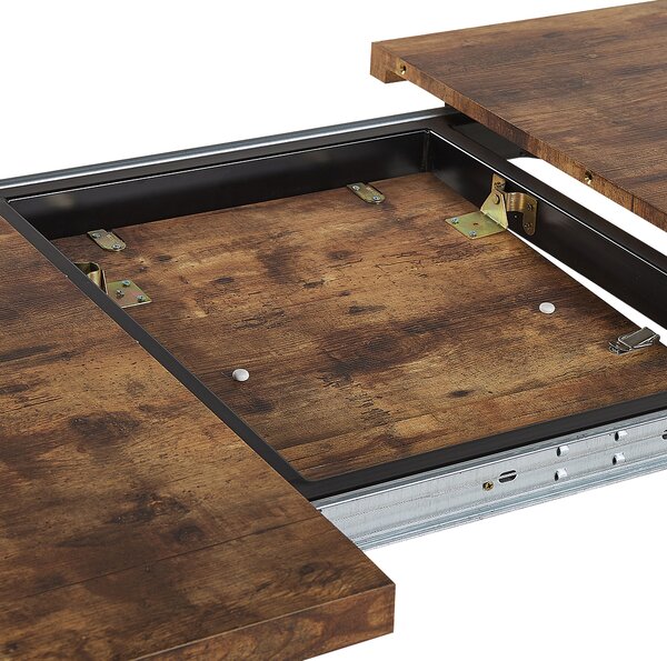 Jedálenský stôl svetlé drevo čierna MDF železo 140/180 x 90 cm pre 6 osôb rozkladací moderný tradičný štýl kuchyňa jedáleň