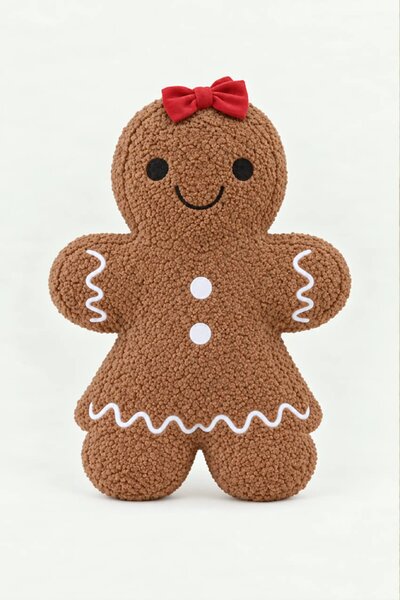 Vianočný vankúš GINGER GIRL hnedý