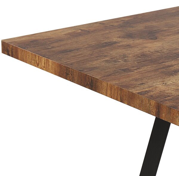 Jedálenský stôl svetlé drevo čierna MDF železo 140/180 x 90 cm pre 6 osôb rozkladací moderný tradičný štýl kuchyňa jedáleň