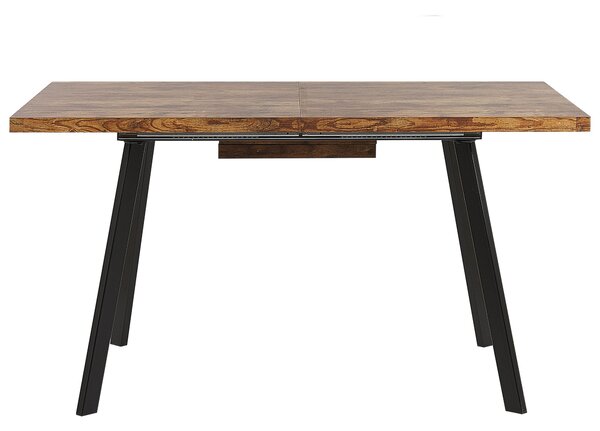 Jedálenský stôl svetlé drevo čierna MDF železo 140/180 x 90 cm pre 6 osôb rozkladací moderný tradičný štýl kuchyňa jedáleň