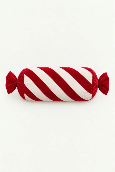 Vianočný vankúš CUKRÍK bordový