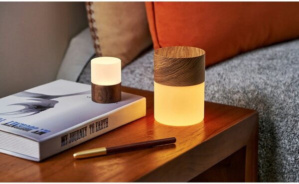 Stmievateľná stolová lampa v prírodnej farbe so skleneným tienidlom (výška 10,5 cm) Lemelia - Gingko