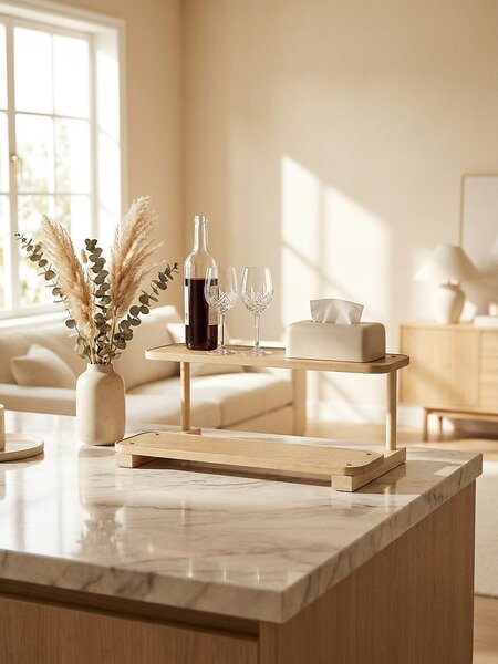 Sinsay - Stojaca dvojúrovňová polica - hnedá