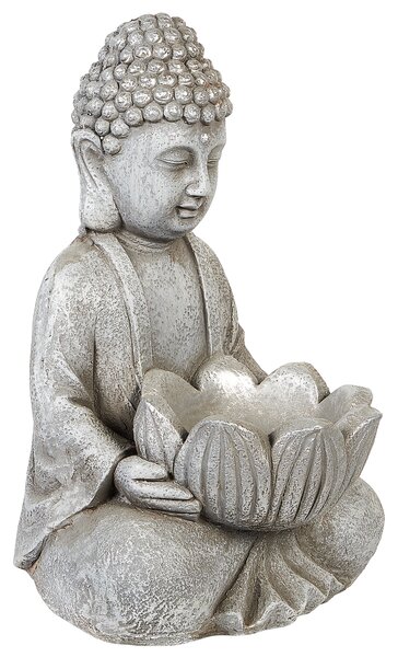 Dekoratívna figúrka sivá MgO 44 cm soška Budha doplnky moderný štýl záhrada obývacia izba
