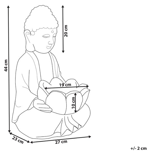Dekoratívna figúrka sivá MgO 44 cm soška Budha doplnky moderný štýl záhrada obývacia izba