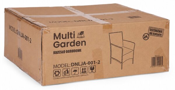 Záhradné kreslo s vankúšom – stolička na balkón, terasu alebo do záhrady, hnedá, MultiGarden