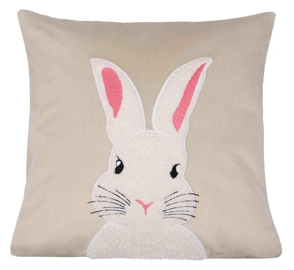 Velúrová obliečka na vankúš BUNNY béžová 45x45 cm