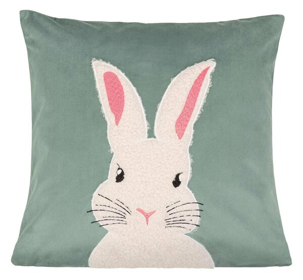 Velúrová obliečka na vankúš BUNNY šalviová 45x45 cm
