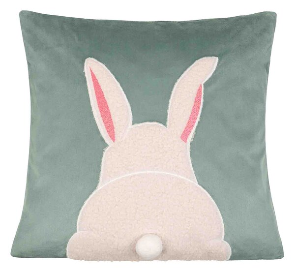 Velúrová obliečka na vankúš BUNNY šalviová 45x45 cm
