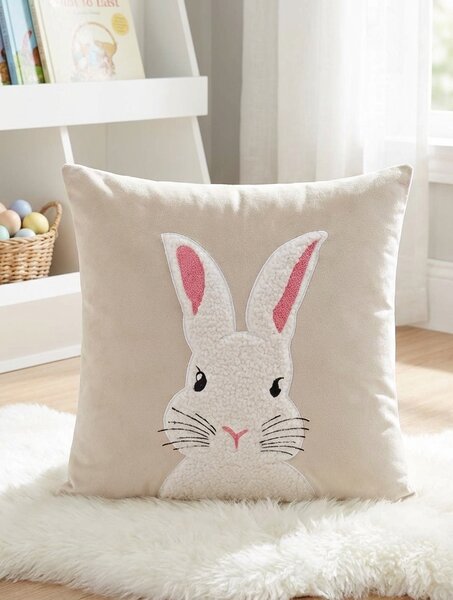 Velúrová obliečka na vankúš BUNNY béžová 45x45 cm