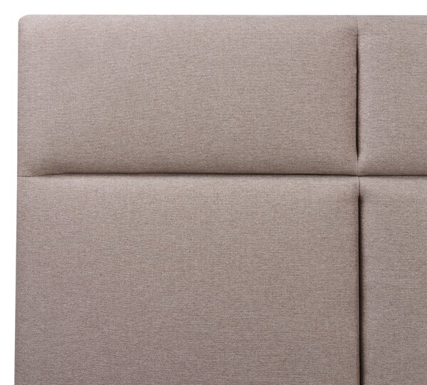 Posteľ s úložným priestorom sivobéžová látkové čalúnenie polyester 160 x 200 cm s čelom moderný štýl spálňa