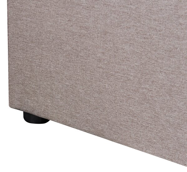 Posteľ s úložným priestorom sivobéžová látkové čalúnenie polyester 160 x 200 cm s čelom moderný štýl spálňa