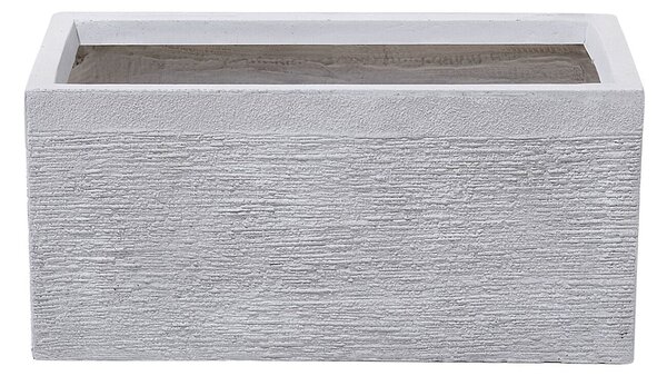 Kvetináč biely zmes hliny a vlákien 50 x 23 x 24 cm obdĺžnikový tvar moderný štýl interiér exteriér