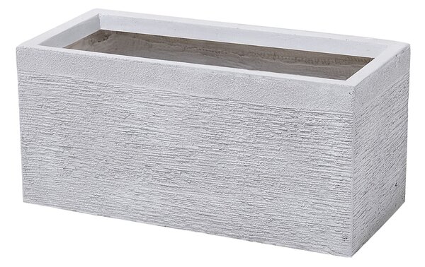 Kvetináč biely zmes hliny a vlákien 50 x 23 x 24 cm obdĺžnikový tvar moderný štýl interiér exteriér
