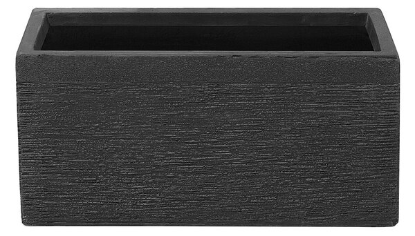 Kvetináč čierny zmes hliny a vlákien 50 x 23 x 24 cm obdĺžnikový tvar moderný štýl interiér exteriér