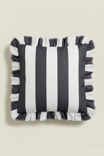 Záhradná obliečka na vankúš STRIPES grafitová 40x40 cm