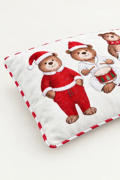 Obliečka na vankúš PYJAMA BEAR TRIO biela 30x50 cm