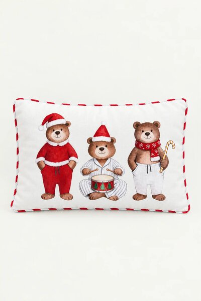 Obliečka na vankúš PYJAMA BEAR TRIO biela 30x50 cm