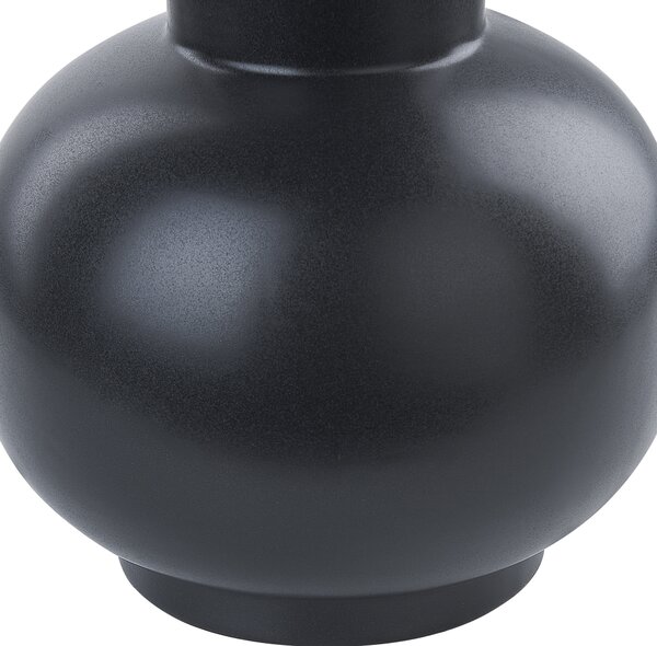 Váza na kvety čierna porcelánová 26 cm minimalistický bytový doplnok na stôl