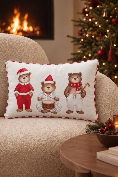 Obliečka na vankúš PYJAMA BEAR TRIO biela 30x50 cm