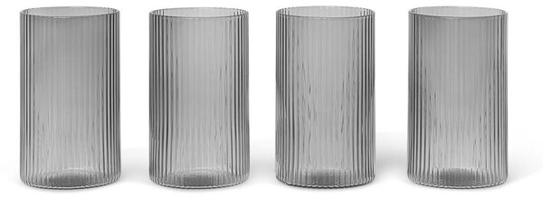 Ferm Living Poháre Ripple Verrines set 4ks, smoked grey