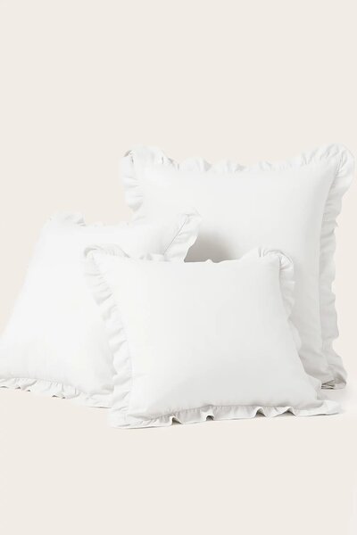 Saténová obliečka na vankúš RUFFY PREMIUM biela Rozmer: 40x40 cm