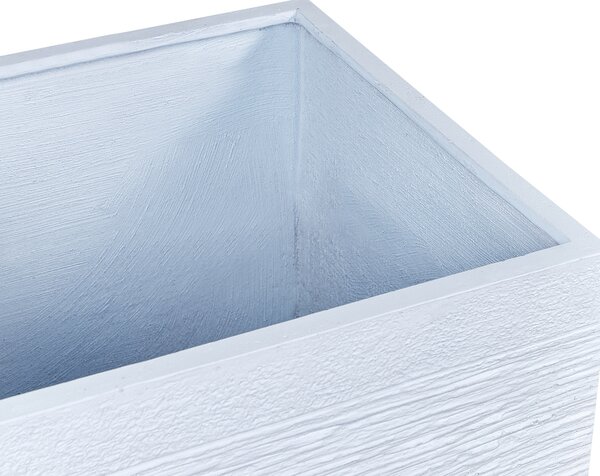 Kvetináč biely zmes hliny a vlákien 50 x 50 x 46 cm štvorcový tvar odolný voči UV žiareniu moderný štýl interiér exteriér záhrada