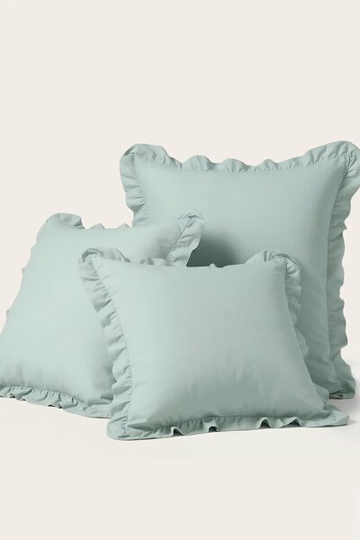 Saténová obliečka na vankúš RUFFY PREMIUM šalviová Rozmer: 50x70 cm