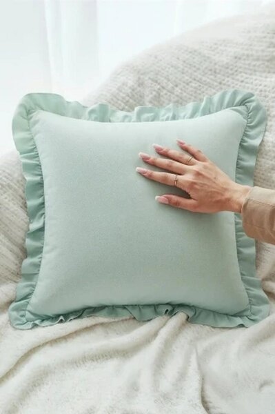 Saténová obliečka na vankúš RUFFY PREMIUM šalviová Rozmer: 50x70 cm