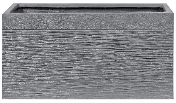 Kvetináč sivý zmes hliny a vlákien 60 x 29 x 30 cm obdĺžnikový tvar moderný štýl interiér exteriér