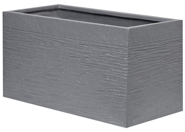 Kvetináč sivý zmes hliny a vlákien 60 x 29 x 30 cm obdĺžnikový tvar moderný štýl interiér exteriér