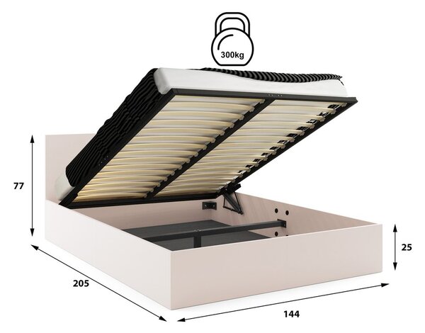 HRUŠKA Manželská posteľ s úložným priestorom PAX 140x200 – kašmírová