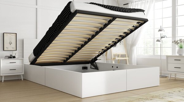 HRUŠKA Manželská posteľ s úložným priestorom PAX 140x200 – biela