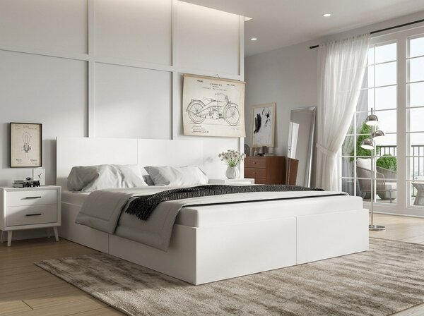 HRUŠKA Manželská posteľ s úložným priestorom PAX 140x200 – biela