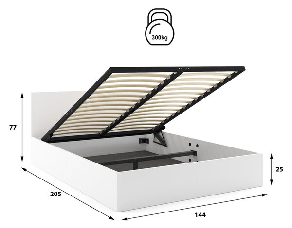 HRUŠKA Manželská posteľ s úložným priestorom PAX 140x200 – biela