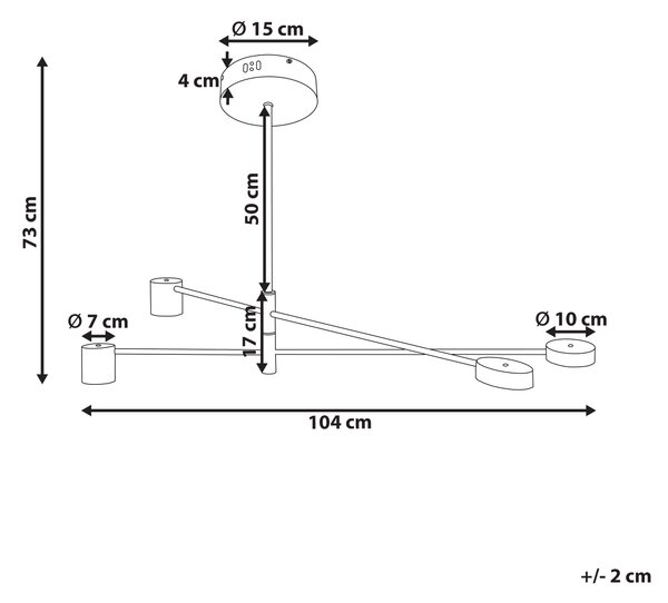 Závesná lampa 4 svetlá čierna kovová minimalistická moderná obývacia izba spálňa
