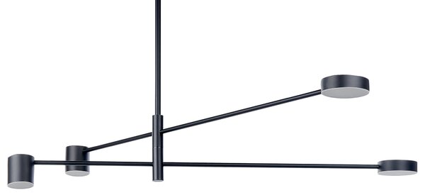 Závesná lampa 4 svetlá čierna kovová minimalistická moderná obývacia izba spálňa
