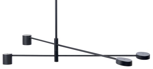 Závesná lampa 4 svetlá čierna kovová minimalistická moderná obývacia izba spálňa