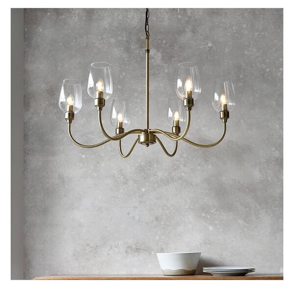 Endon 107791 - Luster na reťazi 6xE14/6W/230V mosadz