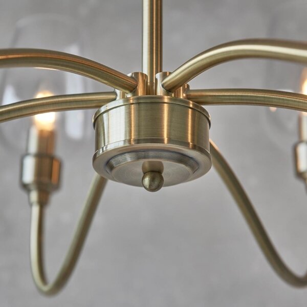 Endon 107791 - Luster na reťazi 6xE14/6W/230V mosadz