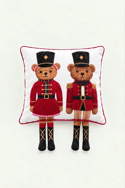 Obliečka na vankúš BEAR COUPLE biela 45x45 cm