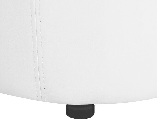 Taburet biely umelá koža 40 x 38 cm s úložným priestorom glamour štýl obývačka spálňa