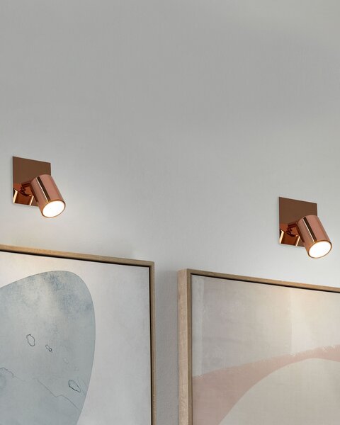 Sada 2 kovových nástenných svietidiel medená 12 cm nastaviteľné tienidlá nástenná lampa glamour industriálny dizajn