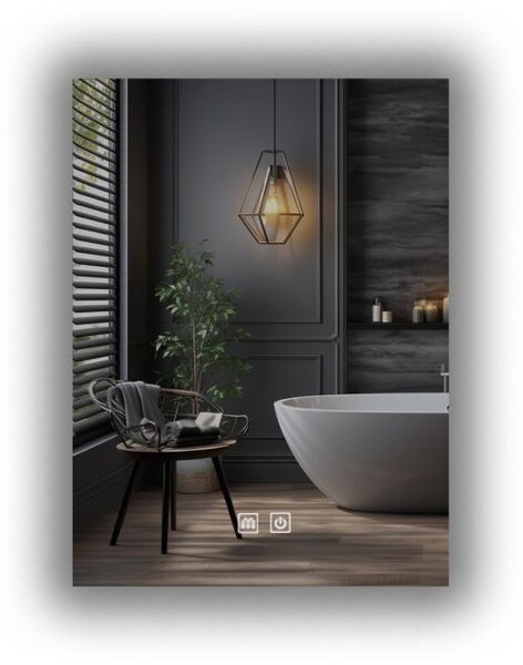 Kúpeľňové zrkadlo s LED, odmlžovaním a stmievaním 70x50 cm