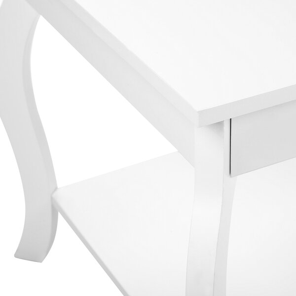 Konferenčný stolík biely MDF drevotrieska 101 x 55 cm s policou klasický dizajn obývacia izba