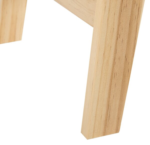 Konzolový stolík biela stolová doska MDF svetlé drevené nohy 101 x 36 x 78 cm 2 zásuvky predsieň obývačka škandinávsky štýl